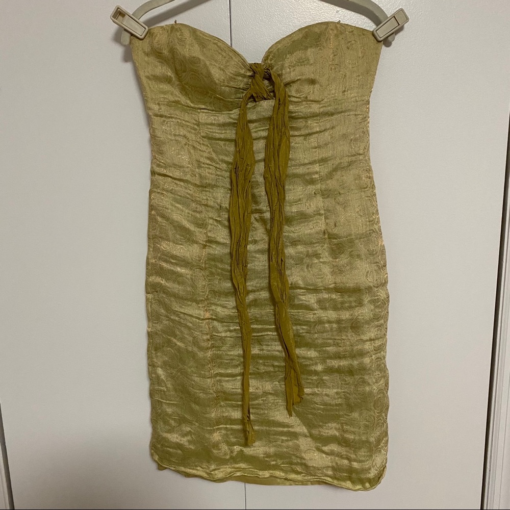 Nicole Miller size 6 strapless green dress formal